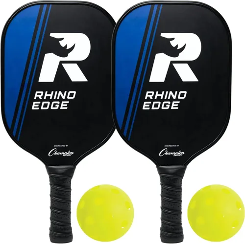 Miniatura 11 de Champion Sports - Palas de pickleball de rinoceronte: palas de pickleball para interiores o exteriores en madera, aluminio, fibra de vidrio, Borde
