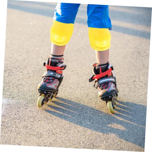 Miniatura 9 de VANZACK Rodilleras para niños y niñas, 6 unidades, equipo de protección deportiva, ciclismo, patinaje, de 4 a 16 años, color amarillo, resistentes