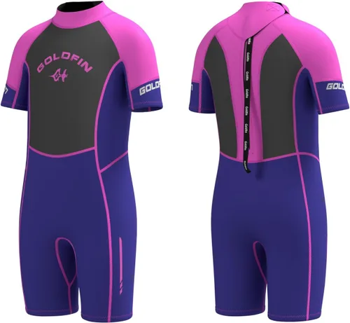 Miniatura 5 de Goldfin Traje de neopreno corto de 0.118 pulgadas para niños y niñas, para mantener el calor en agua fría, surf, natación, esnórquel, buceo Azul