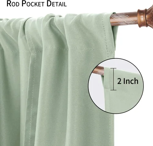 Miniatura 2 de DWCN Cortinas Opacas - Persiana Enrollable con Lazos para Ventana, Aislamiento Térmico, Oscurecimiento de Habitación, Cortinas con Bolsillo