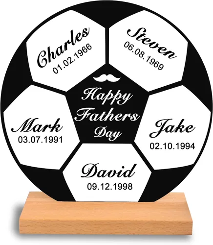 Miniatura 2 de Placa de fútbol con nombres personalizados para el día del padre, decoración acrílica, regalo para papá de hija/hijo, regalo del día del padre