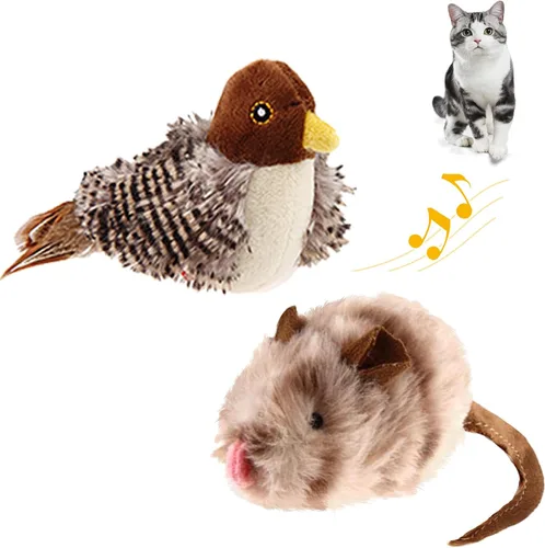 Miniatura 9 de PETGEEK Gigwi - Juguete de pájaro simulado para gatos, pájaro falso para gatos de interior, juguetes para gatos de interior, juguetes de melodía
