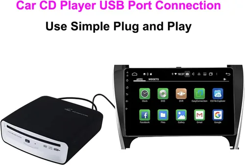 Miniatura 2 de Reproductor de CD universal externo para coche, reproductor de CD USB externo para automóvil Android Navegación-Plug and Play