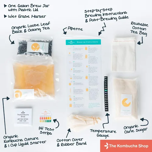 Miniatura 3 de The Kombucha Shop Kit de inicio de kombucha orgánico – El kit de preparación de 1 galón incluye todos los elementos esenciales necesarios