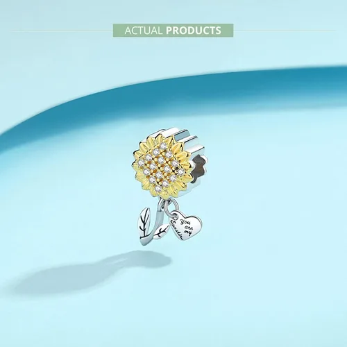 Miniatura 2 de Sunflower Charm Fit for Pandora Charms Bracelet and Necklace You Are My Sunshine Charm Gifts for Women