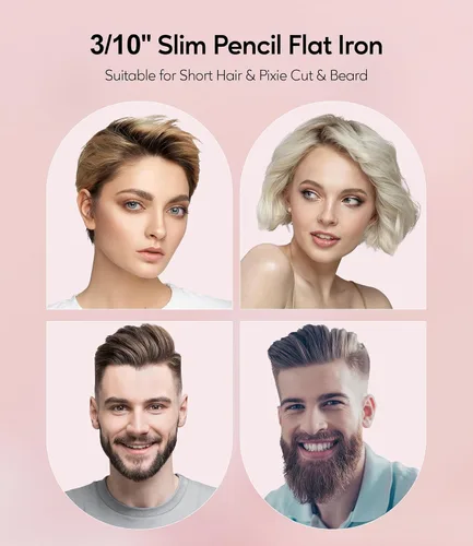 Miniatura 6 de Terviiix Mini plancha plana y alisador de pelo para cabello corto, puntas y corte pixie - plancha de lápiz delgada de 0,79 cm para cabello bebé
