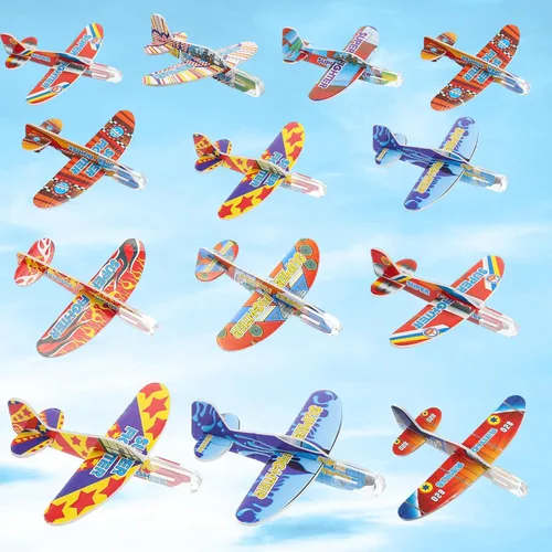 Miniatura 6 de Libima 144 piezas de aviones de espuma de juguete para niños, aviones planeadores a granel, juguetes voladores al aire libre, regalos de fiesta
