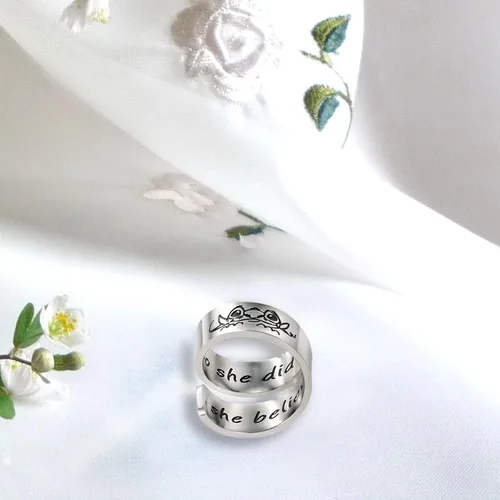Miniatura 3 de Anillo inspirador ajustable, de acero inoxidable, grabado con personalidad, anillo Ohana, regalo de aliento para mujeres, hija, nieta, sobrina