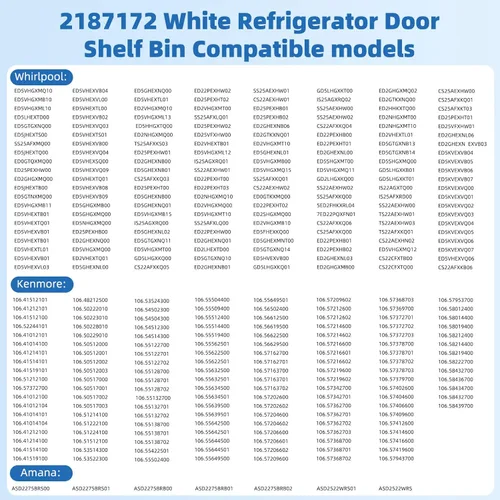 Miniatura 7 de 2187172 Contenedor de puerta para Whirlpool Kenmore Amana Frigidaire Frigidaire Frigidaire Roper Estate Reemplazar WP2187172, AP6006028, 2187194K