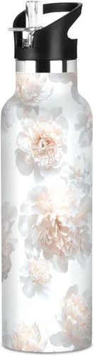 Miniatura 13 de Retro Dahlia Pink BPA-Free Leak Proof Sports Insulated Water Bottle with Leak Proof Spout Lid Double Wall Vacuum Bike Running Sports Travel Gym