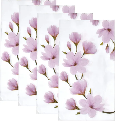 Miniatura 4 de Paquete de 100 servilletas de invitados Pink Magnolia, desechables, florales, para decoración de té de primavera, baño, boda, brunch