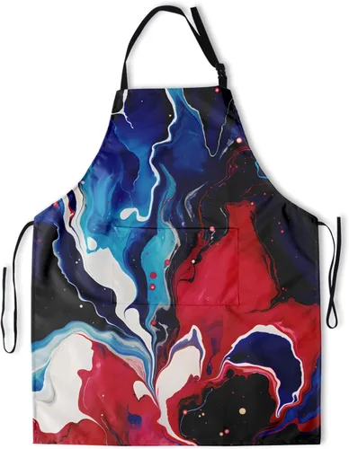 Miniatura 23 de Delantal colorido de poliéster Grooming Delantales con bolsillo para barbacoa Cocina Pintura Adultos German Shepherd