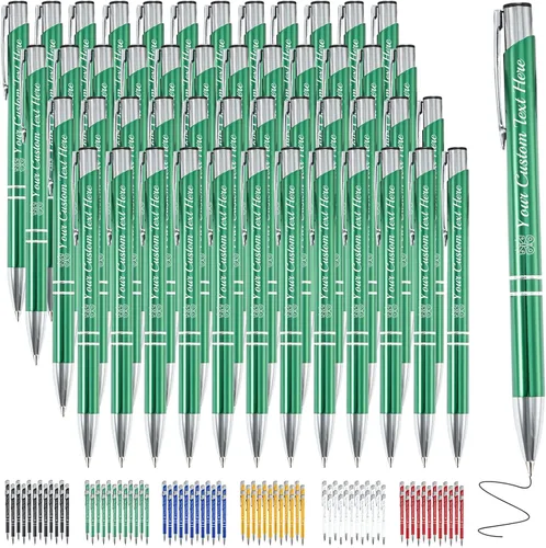 Miniatura 32 de Bolígrafo personalizado, 1 unidad, bolígrafo personalizado con logotipo de mensaje de nombre comercial grabado, tapa de clic de tinta negra, regalo