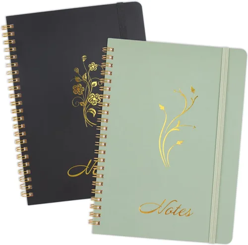 Miniatura 9 de Joyberg Cuaderno estético en espiral, 2 cuadernos bonitos, cuadernos de 8.3 x 6 pulgadas para mujeres, cuaderno en espiral A5 para oficina, escuela