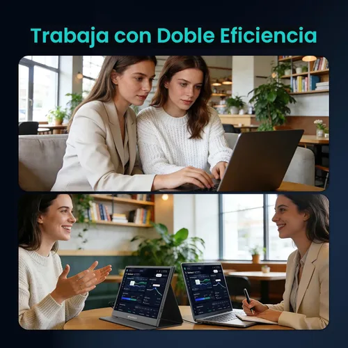 Miniatura 5 de SANSUI Monitor portátil de 15.6 pulgadas FHD 1080P Monitor de viaje para laptop, USB C HDMI ultrafino IPS pantalla de computadora con altavoces