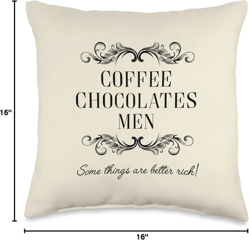 Miniatura 4 de Ideas de regalo para amantes del chocolate para mujeres, chocolates, café y hombres son mejores ricos, divertido con texto humor, 15.7 x 15.7 in