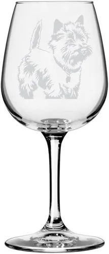 Miniatura 272 de Copa de vino de 12.75 onzas con diseño de perro grabado