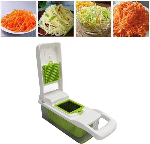 Miniatura 3 de Todo en picador de verduras, rebanador de verduras y rallador de queso, picador de verduras de cebolla C Food C, utensilios de cocina con pelador