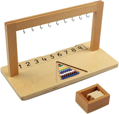 Miniatura 3 de Montessori - Percha para escaleras de cuentas de color con cuentas/percha de cuentas para adolescentes con cuentas, material de aprendizaje