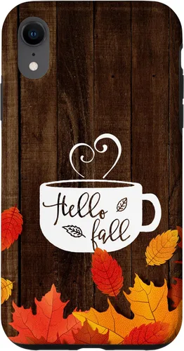 Miniatura 24 de Hello Fall - Taza de café para iPhone 16, diseño de hojas de otoño