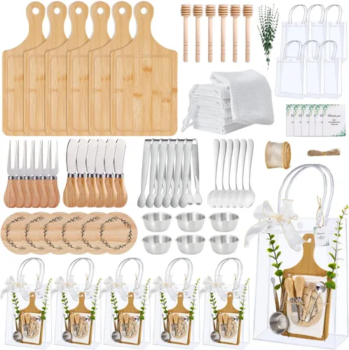 Miniatura 13 de Premios de baby shower para ganadores del juego, tablero de queso, juego de utensilios de cocina de acero inoxidable, toalla de agradecimiento