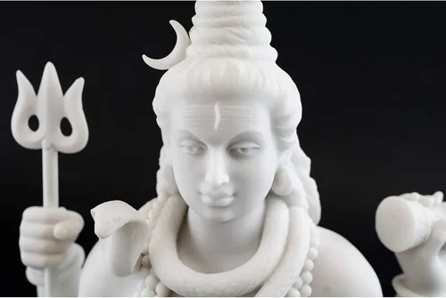 Miniatura 5 de Top Collection Estatua de Shiva en Padmasana Lotus Pose, Dios hindú de destruir el mal, la ignorancia y la escultura de la muerte, figura