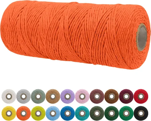 Miniatura 34 de JeogYong Cordón de macramé de un solo hilo 2mm x 164 yardas (492 pies) Cuerda de algodón suave, hilo de macramé 2 mm, suministros de macramé
