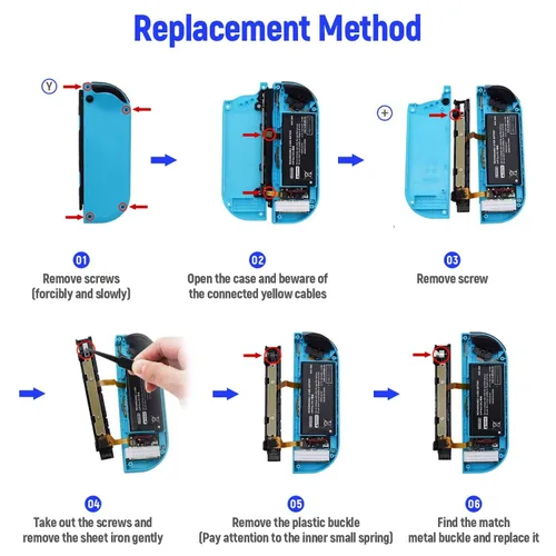 Miniatura 3 de NS Joy-con L/R Lock Buckle Set Replacement Metal Latch with Open Tool