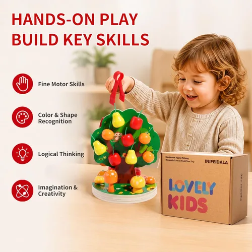 Miniatura 2 de INIFEIDALA Juguetes Montessori para niños de 3, 4, 5 y 6 años - Juguete sensorial de madera para niños pequeños - Rompecabezas de clasificación