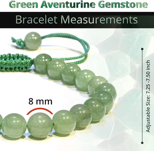 Miniatura 156 de Adjustable Crystal Bracelet – Gemstone Bead Bracelet with Adjustable Macrame String – Chic Gemstone Bracelet for Men and Women – 8mm Round Healing