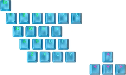 Miniatura 19 de Conjunto de teclas de goma Ranked Doble disparo translúcido Perfil OEM para teclado mecánico de juegos (Café Cuarzo, 23 teclas)