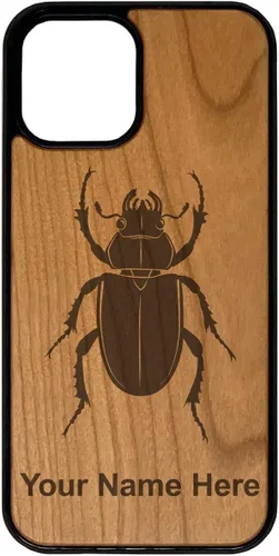 Miniatura 6 de Funda de madera natural compatible con iPhone, Beetle, grabado personalizado incluido (bambú)
