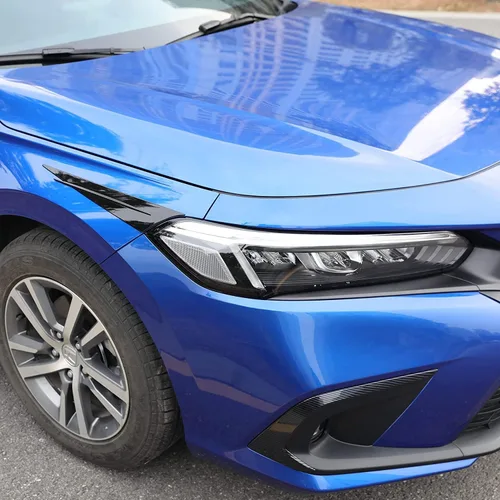 Miniatura 3 de Accesorios de coche para Honda Civic 11ª generación 2022 2023, faros delanteros deportivos para automóvil, calcomanías de faros delanteros (negro)