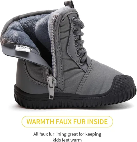 Miniatura 132 de BMCiTYBM Botas de nieve de invierno para bebés y niños pequeños, de piel sintética, cálidas, antideslizantes, zapatos para primeros pasos