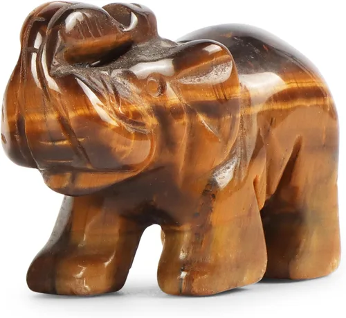 Miniatura 14 de SMQ Estatua de decoración de elefante de cristales de amatista de 2.0 pulgadas, piedras preciosas talladas a mano, figuras de cristal de buena