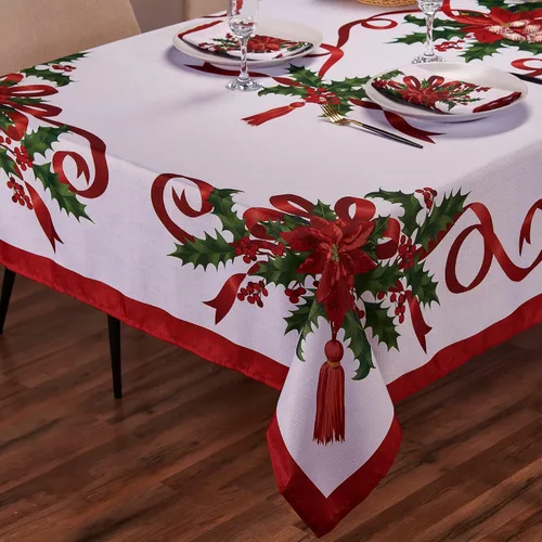Miniatura 3 de Kadut - Mantel de cinta navideña (60 x 84 pulgadas) para mesas rectangulares de 5 pies, tela resistente, mantel de cinta antimanchas para cosecha