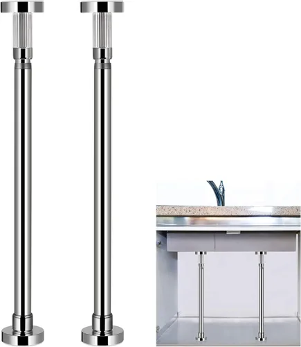 2 soportes de fregadero ajustables para montaje inferior, soporte de fregadero de acero inoxidable, sistema de instalación y reparación sin taladros