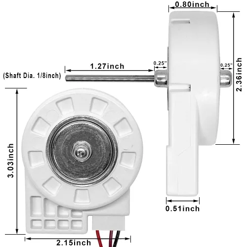 Miniatura 4 de Reemplazo del motor del ventilador del evaporador del refrigerador de 12V 4W para Midea BCD-330WTV 50240401000p ZWF-02-4 CW Congelador Condensador