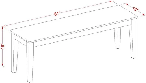 Miniatura 9 de East West Furniture CABO5C-LWH-LC - Juego de mesa de comedor de 5 piezas para 4 personas, incluye una mesa de cocina rectangular y 2 sillas