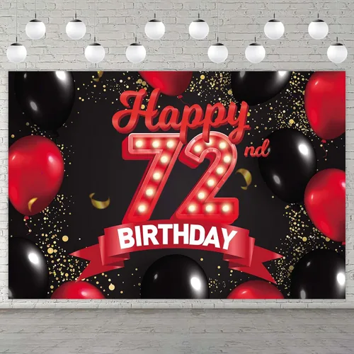 Miniatura 93 de Cartel de feliz cumpleaños 15 color rojo y negro, decoración temática de globos para niñas y mujeres, princesas de 15 años, fiesta de cumpleaños