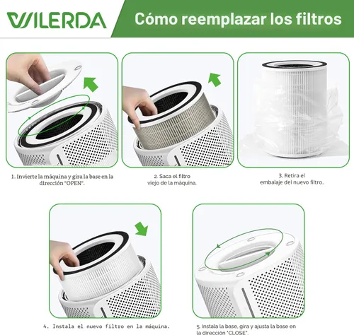 Miniatura 7 de Paquete de 2 filtros HEPA KILO compatibles con Afloia KILO, KILOPLUS, KILOPRO, MIRO, MIRO PRO y MORENTO MR-Kilo, purificador de aire Kalo, Blanco
