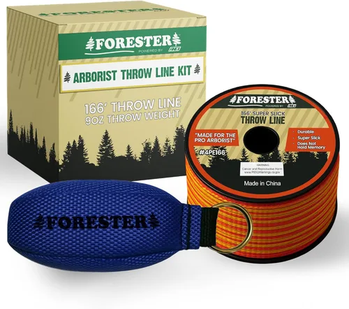 Kit de línea de lanzamiento de arborista FORESTER | Peso de lanzamiento y cuerda de 50.6 metros | Cuerda ultra lisa 100% poliéster | Equipo de