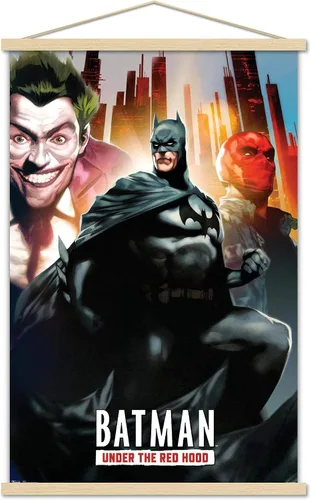Miniatura 16 de Trends International DC Comics - Póster de pared de Batman con capucha roja, 14.725 x 22.375 pulgadas, versión enmarcada de madera de granero