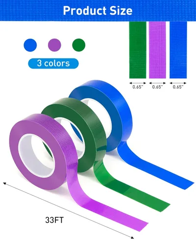 Miniatura 3 de 3 rollos de cinta adhesiva de color, tubería de agua multiusos impermeable, codificación de colores, cinta multifuncional para manualidades y arte