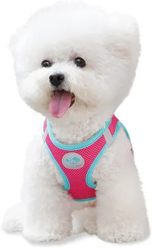 Miniatura 8 de PHOEPET Arnés para perro, arnés reflectante ajustable para perro, chaqueta suave para caminar para mascotas con 2 ganchos de metal para correa