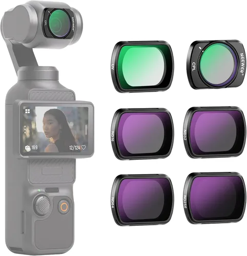 Miniatura 10 de NEEWER ND & CPL Kit de Filtros para Pocket 3 (Paquete de 3), ND4 ND8 CPL Juego de Filtros Polarizadores de Densidad Neutra Magnéticos con Vidrio