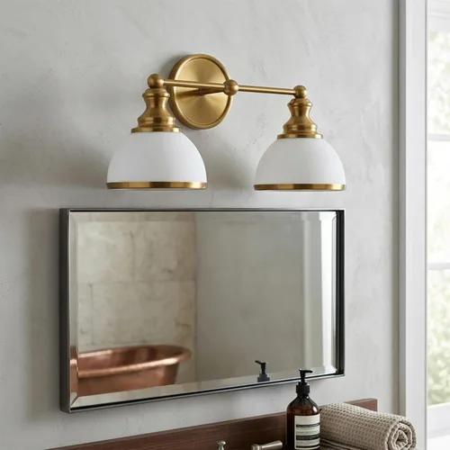 Miniatura 10 de Hamilyeah Lámpara de tocador moderna de cromo para baño sobre espejo, lámpara de tocador de 2 luces con pantalla de vidrio esmerilado, lámpara