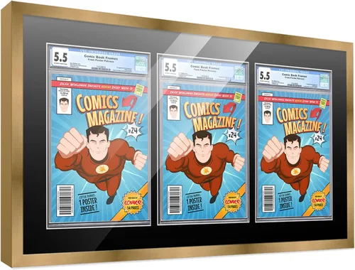 Miniatura 126 de Marco de cómic con paspartú para 8 CGC, CBCS o PGX Graded Comics - Marco de cómic blanco para cómics de 8.125 x 13 pulgadas Marco blanco