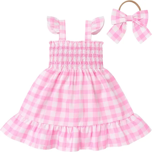 Vestido vintage para niñas pequeñas, a cuadros, cuello halter, acampanado, vestido retro de cóctel, vestido de noche, disfraces de graduación