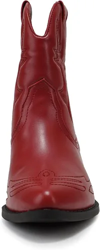 Miniatura 3 de Soda Botas de tobillo con costuras occidentales vaqueras para mujer, botines cortos con punta puntiaguda, talla S